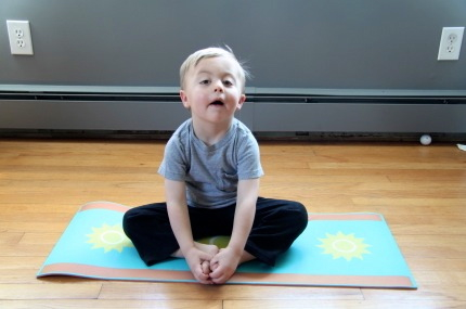 Yoga exercises for special needs children.